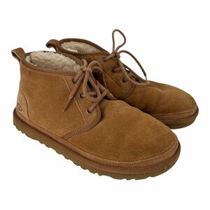 UGG Neumel Suede/Shearling Shoe Lace-Up Chukka Boot (Chestnut) Women’s 7 Men’s 6